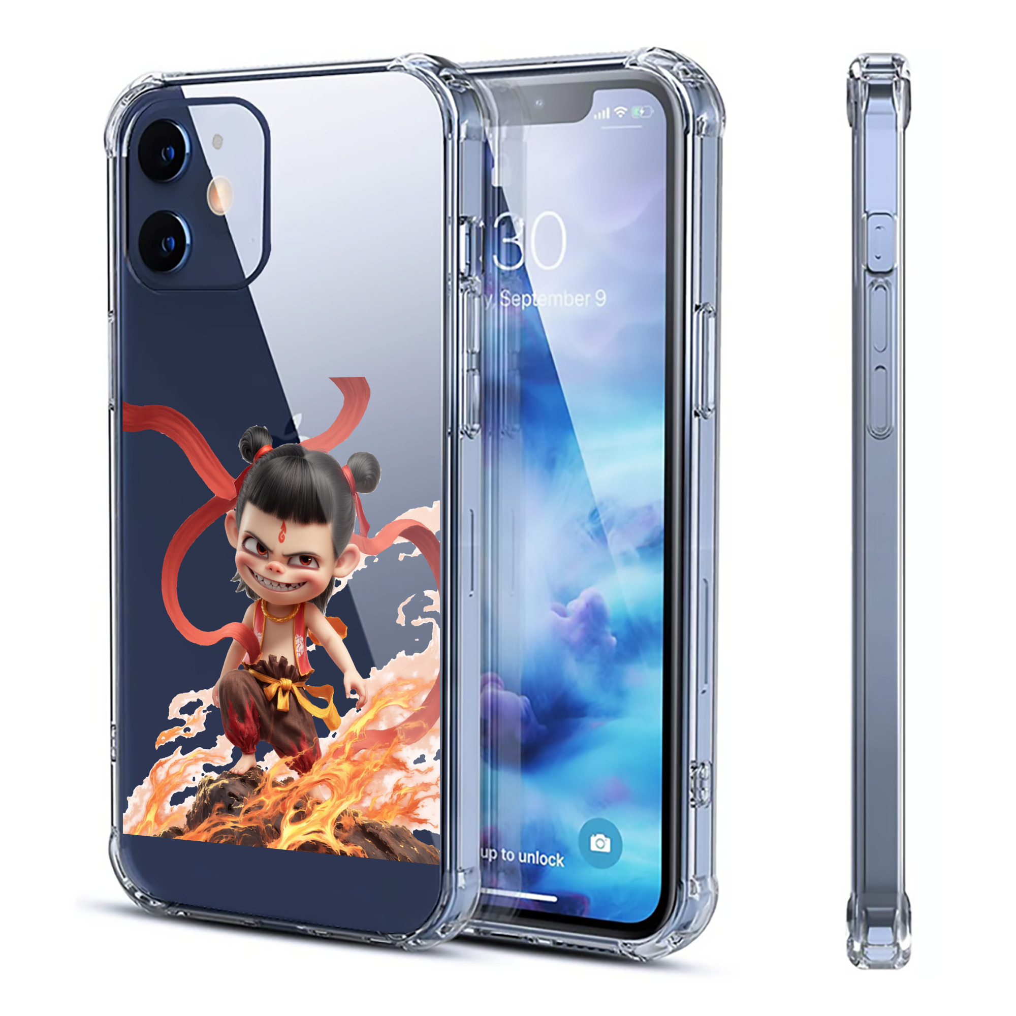 （画像用） Ne Zha 2 ナタ 魔童の大暴れ 【iPhone 12シリーズ対応】透明スマホケース（クリアソフトケース）